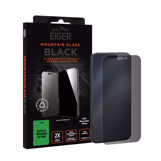 Picture of Eiger Eiger Mountain Black Privacy Screen Protector GRS for Apple iPhone 16 Pro