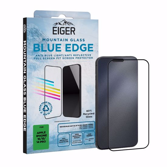 Picture of Eiger Eiger Mountain Blue EDGE Screen Protector for iPhone 16/15/14 Pro